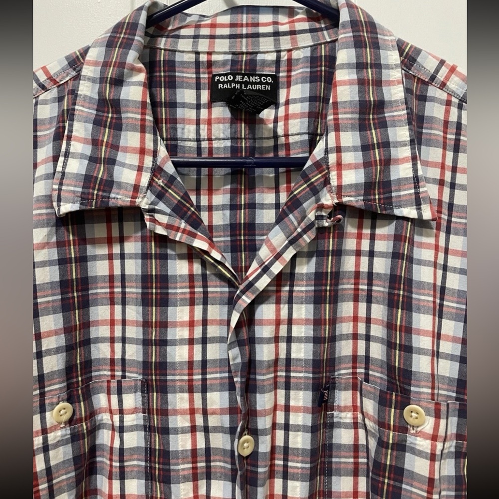 Polo Jeans Co. Ralph Lauren Men’s Plaid Short Sleeve Shirt XL